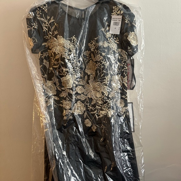 Betsy & Adam Black and Gold Floral Maxi Dress - Picture 4 of 6